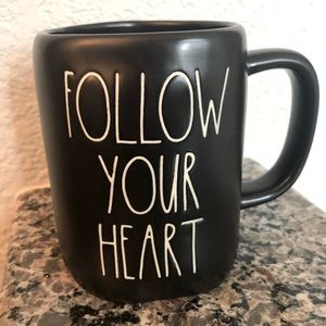 Rae Dunn Follow Your Heart Mug - BLACK